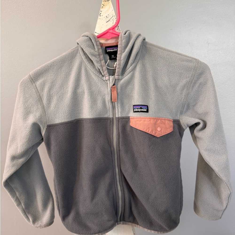 Patagonia Kids' Gray and Pinkish/Coral Fleece Jacket